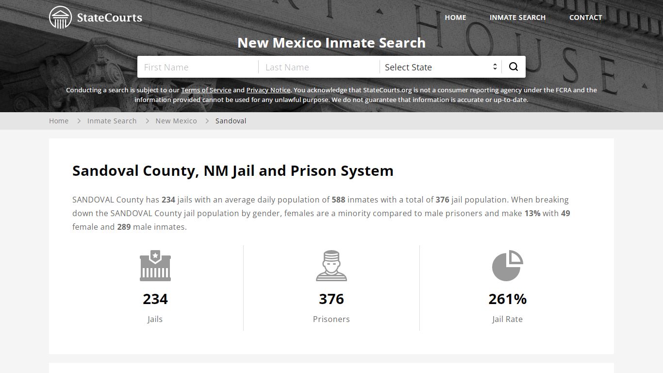 Sandoval County, NM Inmate Search - StateCourts